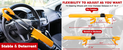 RoyaleGlow Car Steering Wheel Lock - High Visibility Security