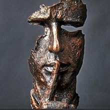 Lumora Modern Abstract Face Sculpture, Bronze Finish Contemplative Decor Statue