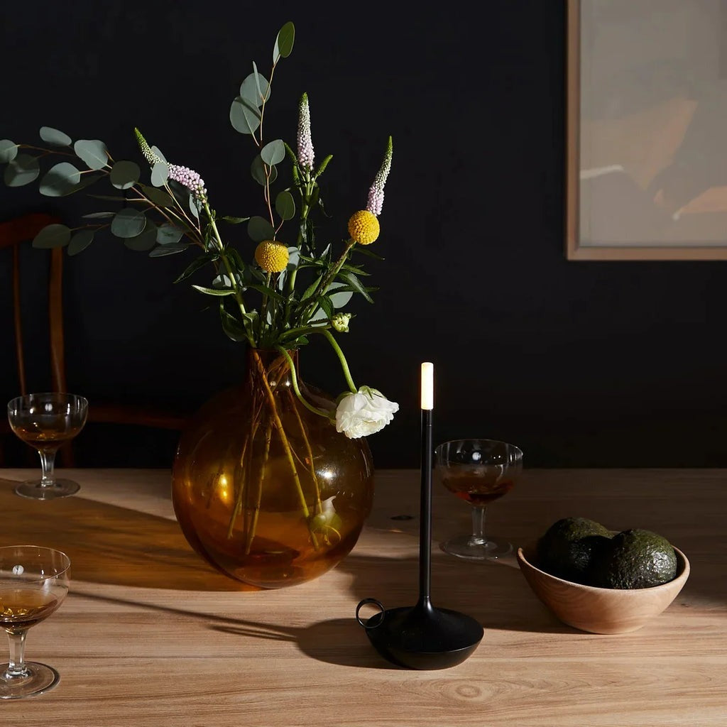 RoyaleGlow Wick LED Candle Light Table Lamp for Home Decor