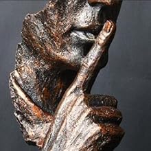 Lumora Modern Abstract Face Sculpture, Bronze Finish Contemplative Decor Statue