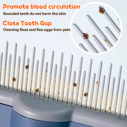 Luxora Flea Comb For Dogs And Cats With Self-Cleaning Feature