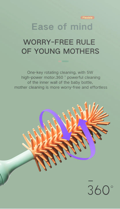 RoyaleGlow Electric Baby Bottle Brush with 360° Cleaning