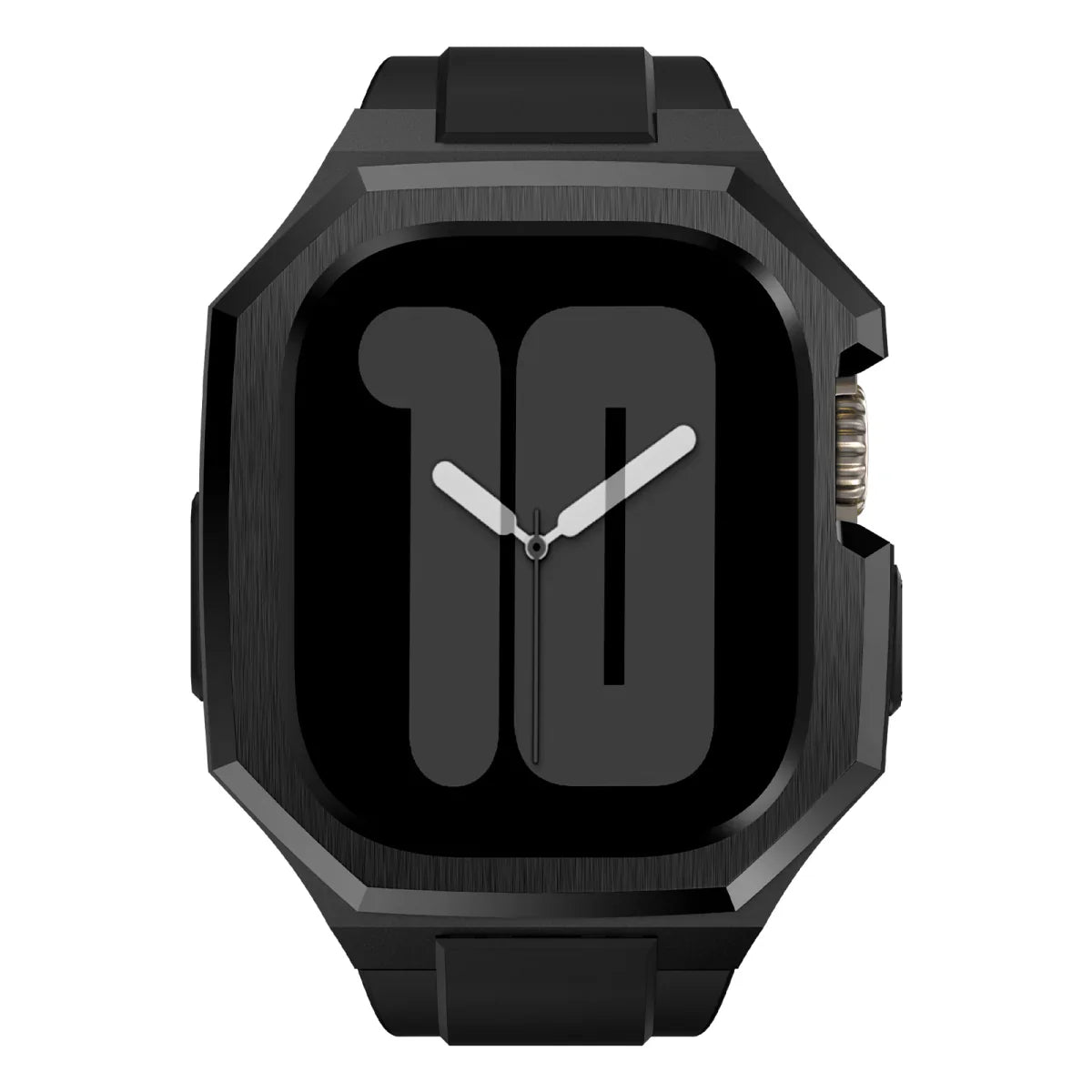 RoyaleGlow AP9009 Fluororubber Band Stainless Steel Case For Apple Watch