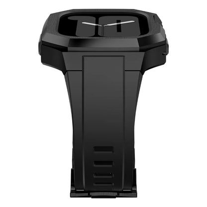 RoyaleGlow AP9009 Fluororubber Band Stainless Steel Case For Apple Watch