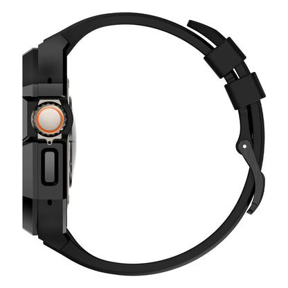 RoyaleGlow AP9009 Fluororubber Band Stainless Steel Case For Apple Watch