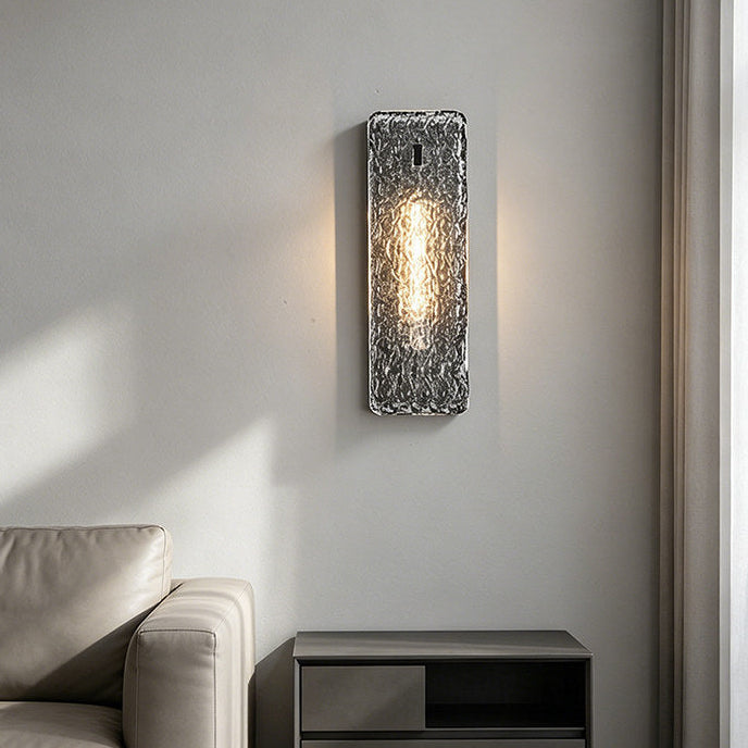RoyaleGlow Alabaster LED Wall Sconce, Modern Brass Rectangular Light Fixture