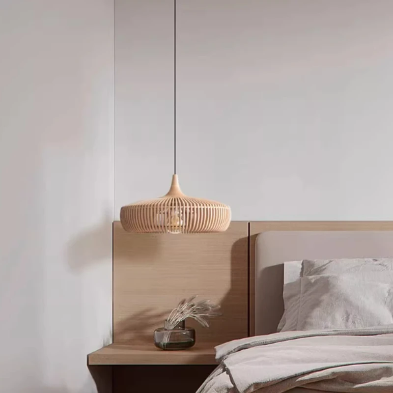 Lumora Japandi Wooden Pendant Light - Modern Minimalist Kitchen Island Lighting
