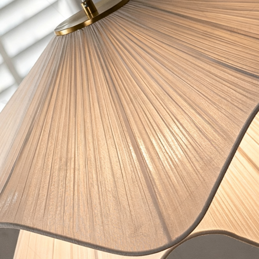 LuxRoyale Serene Fabric Tiered Ceiling Pendant Light for Modern Home Decor
