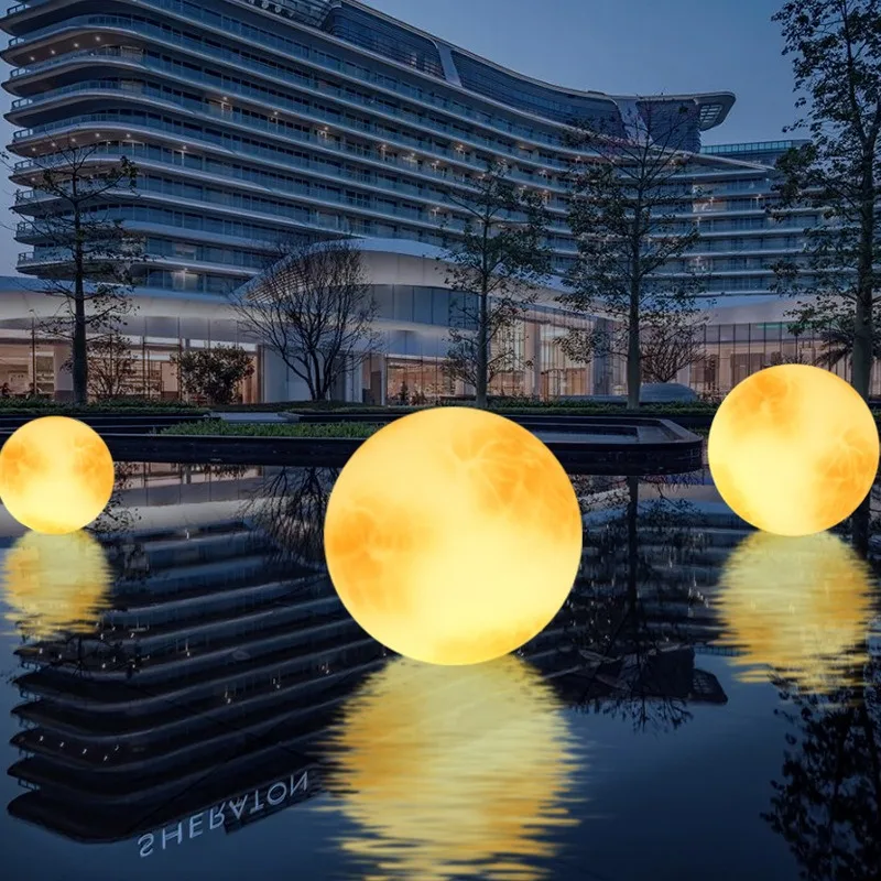 RoyaleGlow Solar Outdoor Moon Globe Light - Resin & Fiberglass Sphere Lamp