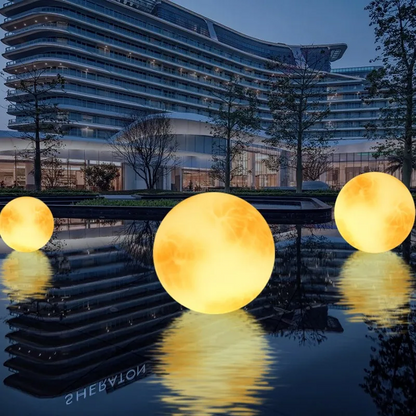 RoyaleGlow Solar Outdoor Moon Globe Light - Resin & Fiberglass Sphere Lamp