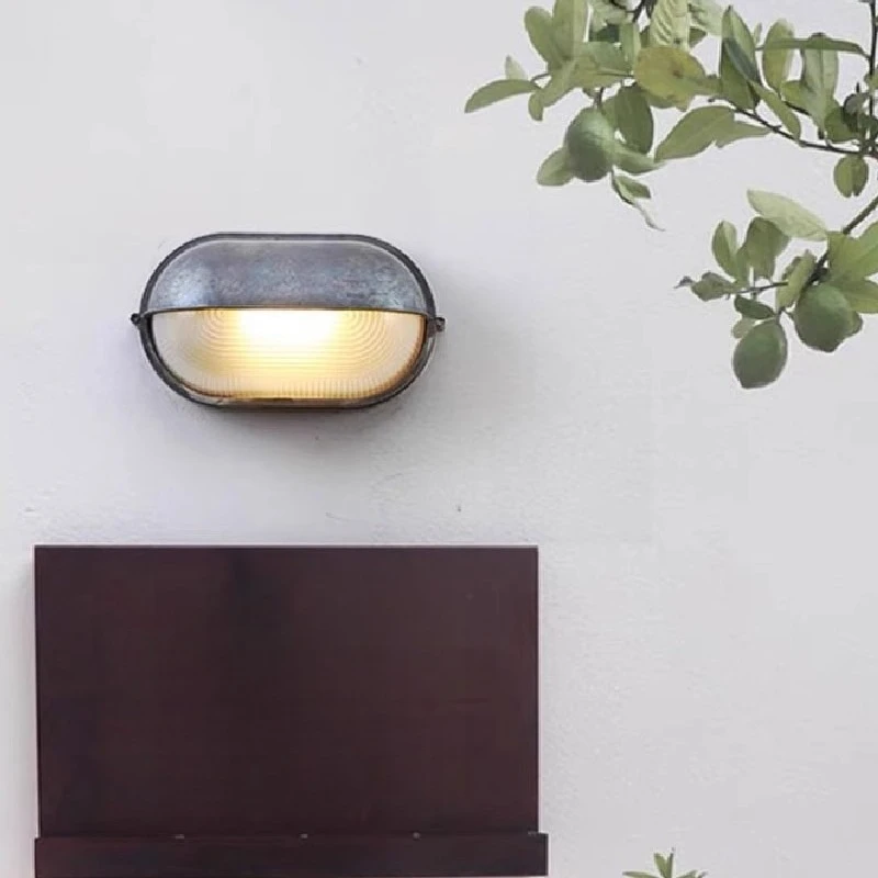 LuxRoyale Vintage Industrial Style Wall Light Aluminum Glass Sconce