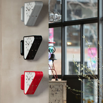 Royelux Modern Dual-Sided Geometric Metal Wall Clock | Premium Architectural Statement Decor