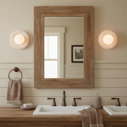 Lumora Jade Wall Sconce with Milky White Backplate and Glass Globe, Modern Luxury Lighting