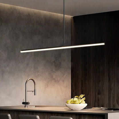 RoyaleGlow Modern Long Tube Pendant Light - Remote Dimmable Hanging Lamp