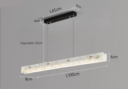 Royelux Modern Marble Linear Chandelier for Kitchen Island & Dining Room