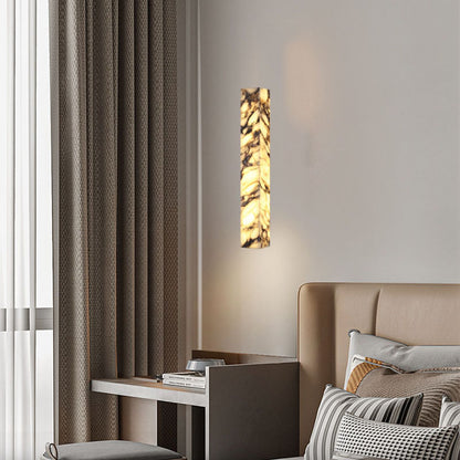 Royelux Marble & Aged Brass Wall Sconce | Modern Cloudstone 2-Light G9 Fixture