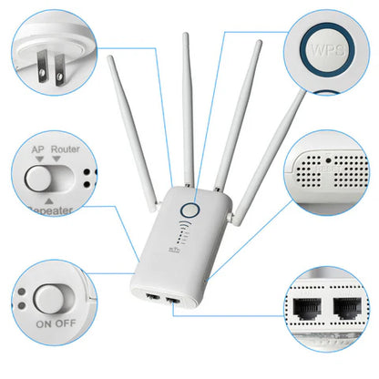 Royaleva Wireless Plug In Wifi Internet Repeater Signal Range Booster Extender