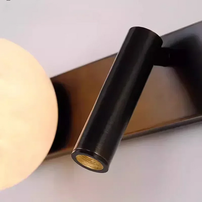 LuxRoyale Modern Alabaster Wall Sconce with Adjustable LED Reading Light
