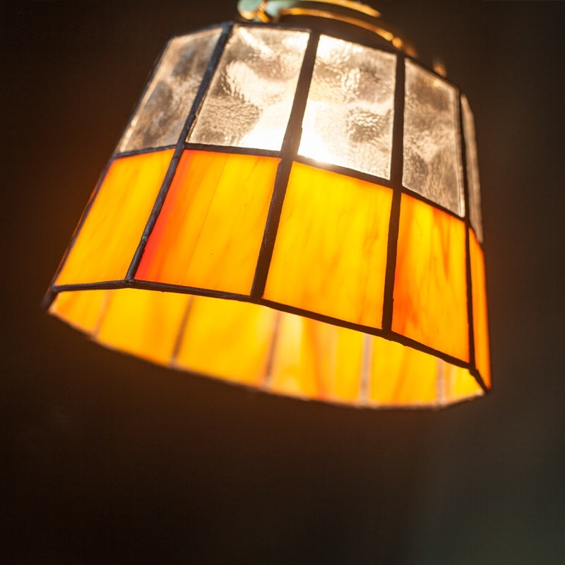 Royelux Vintage Stained Glass Geometric Pendant Light for Kitchen Island, Dining & Bedroom