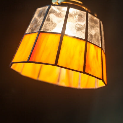 Royelux Vintage Stained Glass Geometric Pendant Light for Kitchen Island, Dining & Bedroom