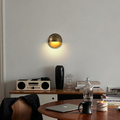 Royelux Modern Half-Moon Wall Sconce - Brushed Brass Industrial Downlight