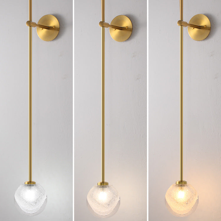 RoyaleGlow Modern Black & Gold Wall Sconce with Bubble Glass Globe