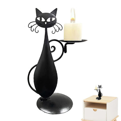 Royaleva Black Cat Candle Holder for Stylish Decor