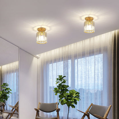 Royelux Crystal Semi-Flush Pendant Light, Modern Hallway Elegant Ceiling Lamp Fixture