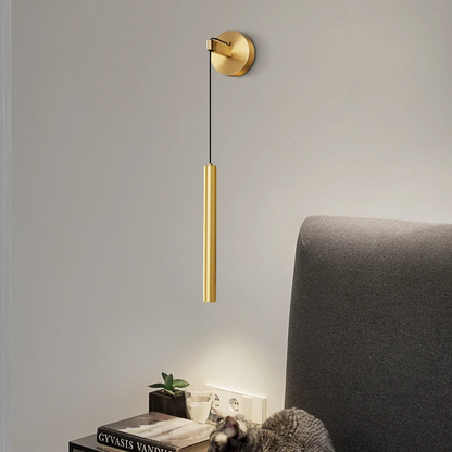 Royaleva Minimalist Wall Lamp Sconce in Brushed Gold Finish for Living Room and Hallway