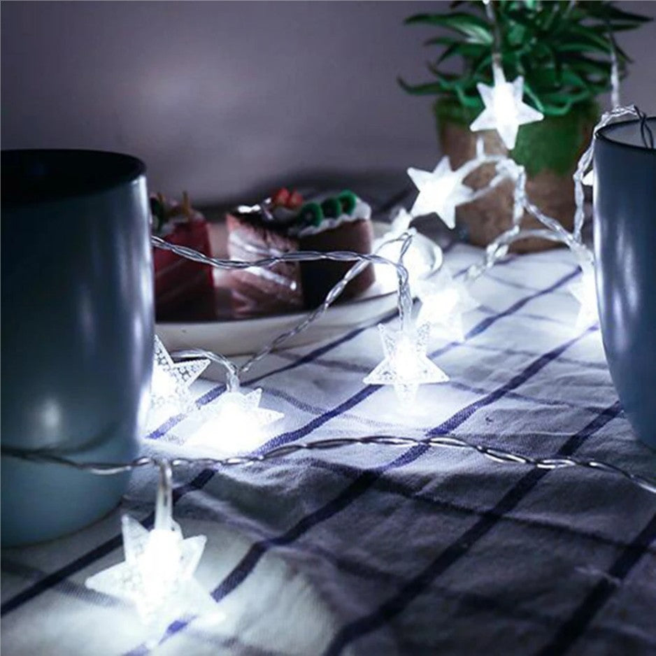 Lumora StarString LED Star Curtain Lights - Enchanting Holiday Decor