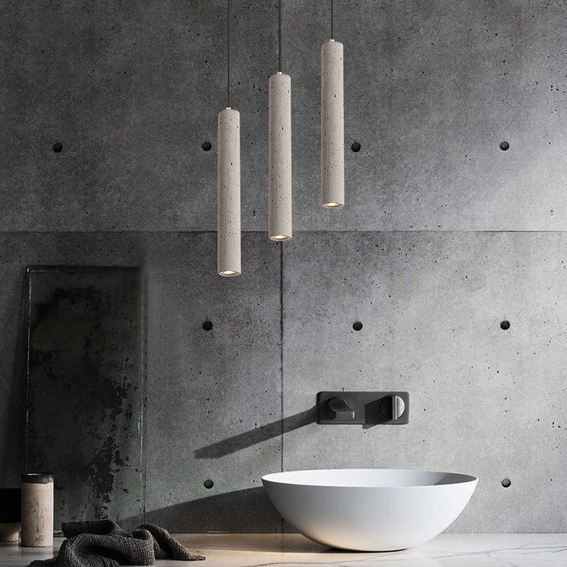 Royaleva Modern Concrete Pendant Light, Industrial Contemporary Ceiling Fixture