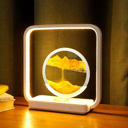 Royelux 3D Moving Sand Art Lamp with 15W Wireless Charger & LED Desk Light
