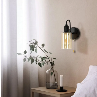 Lumora Modern Industrial Wall Sconce - Adjustable Dimmable Glass Pendant Fixture