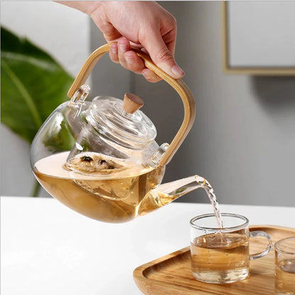 Royallure Heat-Resistant Borosilicate Glass Teapot with Infuser – 400 ml to 1 L Capacity