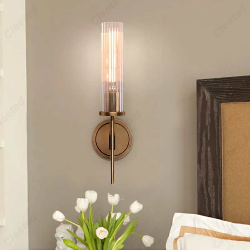 Lumora Modern Wall Sconce - Luxury Copper Glass Contemporary Design Premium Lighting