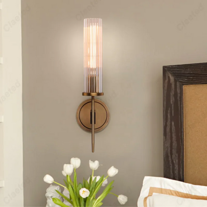 Lumora Modern Wall Sconce - Luxury Copper Glass Contemporary Design Premium Lighting