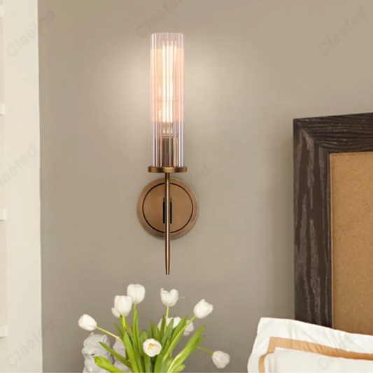 Lumora Modern Wall Sconce - Luxury Copper Glass Contemporary Design Premium Lighting