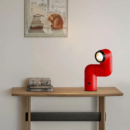 RoyaleGlow Modern Mechanical Spotlight Table Lamp - Industrial Metal Desk Light for Bedroom