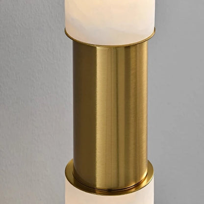 Royelux Alabaster Cylinder Wall Sconce - Brass Minimalist Modern Wall Light