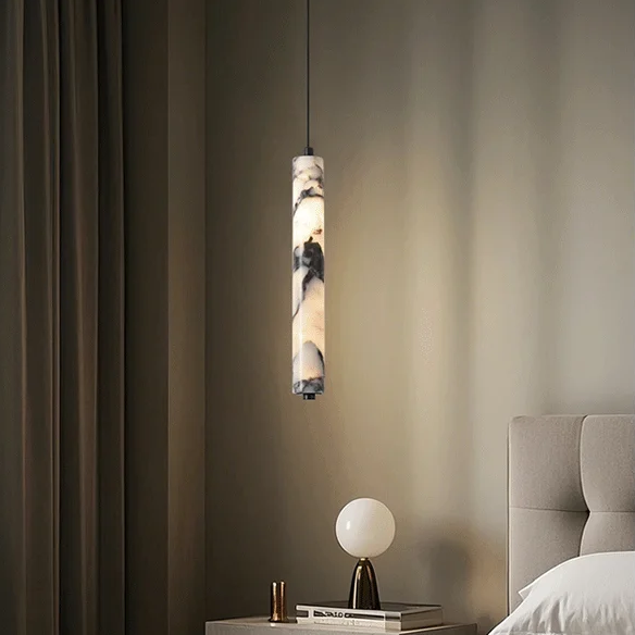 Rayvia Luxury Natural Stone Cylinder Pendant Light for Kitchen Island