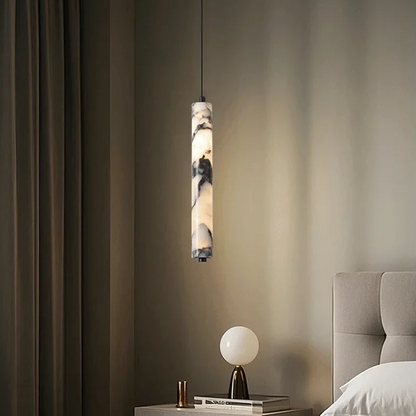 Rayvia Luxury Natural Stone Cylinder Pendant Light for Kitchen Island