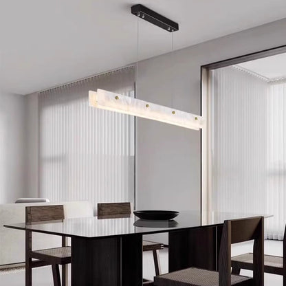 Royelux Modern Marble Linear Chandelier for Kitchen Island & Dining Room