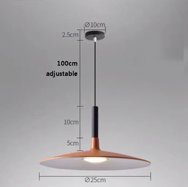 LuxRoyale Flat LED Pendant Light-Modern Disk Industrial Hanging Lamp
