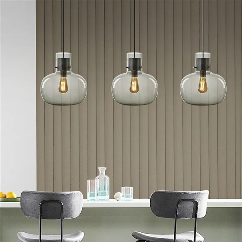 Royelux Modern Nordic Glass Globe Pendant Light - Kitchen Island & Dining Room Hanging Lamp