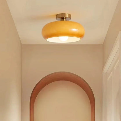 Royelux Glass Pendant Light Bread Shape Dimmable Artistic Stained-Glass Chandelier