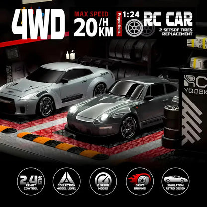 Luxora Retro Drift Master – 4WD RC Car with LED Lights
