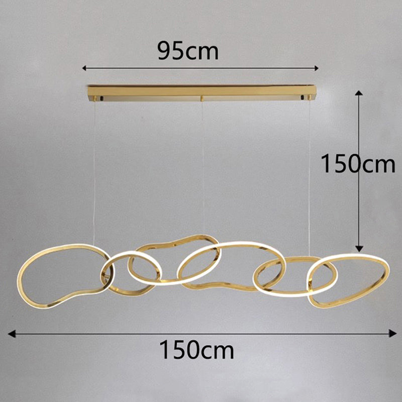 Royelux Modern LED Ring Chandelier Pendant Light for Living Dining Room