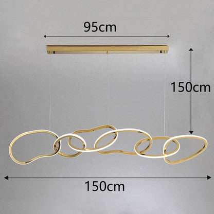 Royelux Modern LED Ring Chandelier Pendant Light for Living Dining Room
