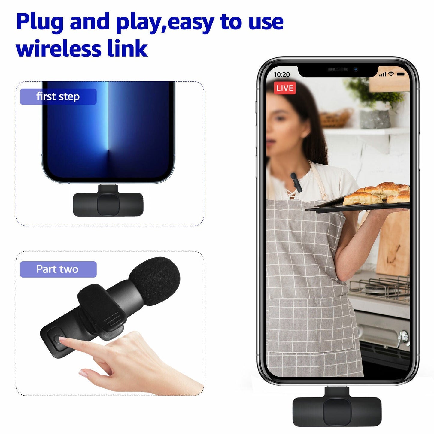 Luxora Lavalier Microphone Wireless Plug and Play System