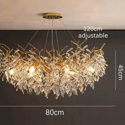 Royelux Modern Crystal Chandelier-Gold Branch Luxury Ceiling Light Fixture